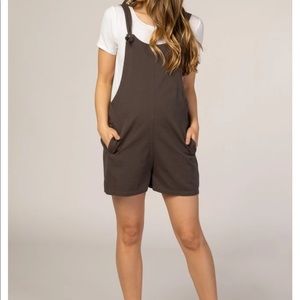 Pink Blush Maternity Adjustable Overall Shorts NWT